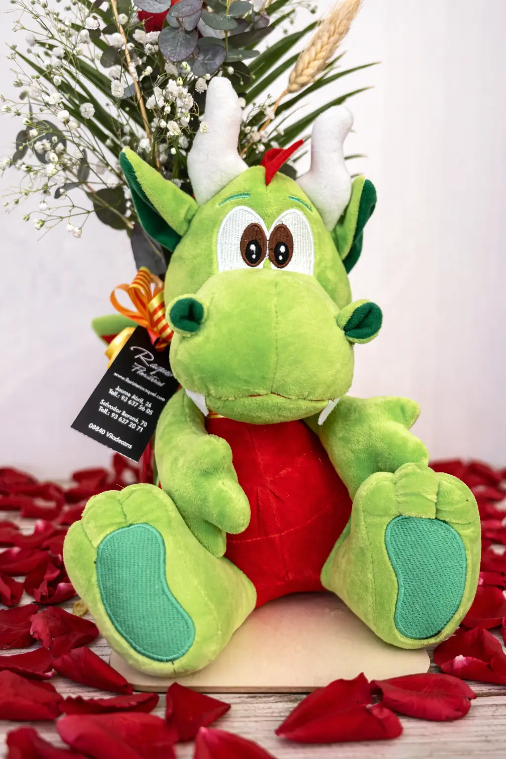 Rosa Roja con Dragón de Peluche Grande - Vista 2