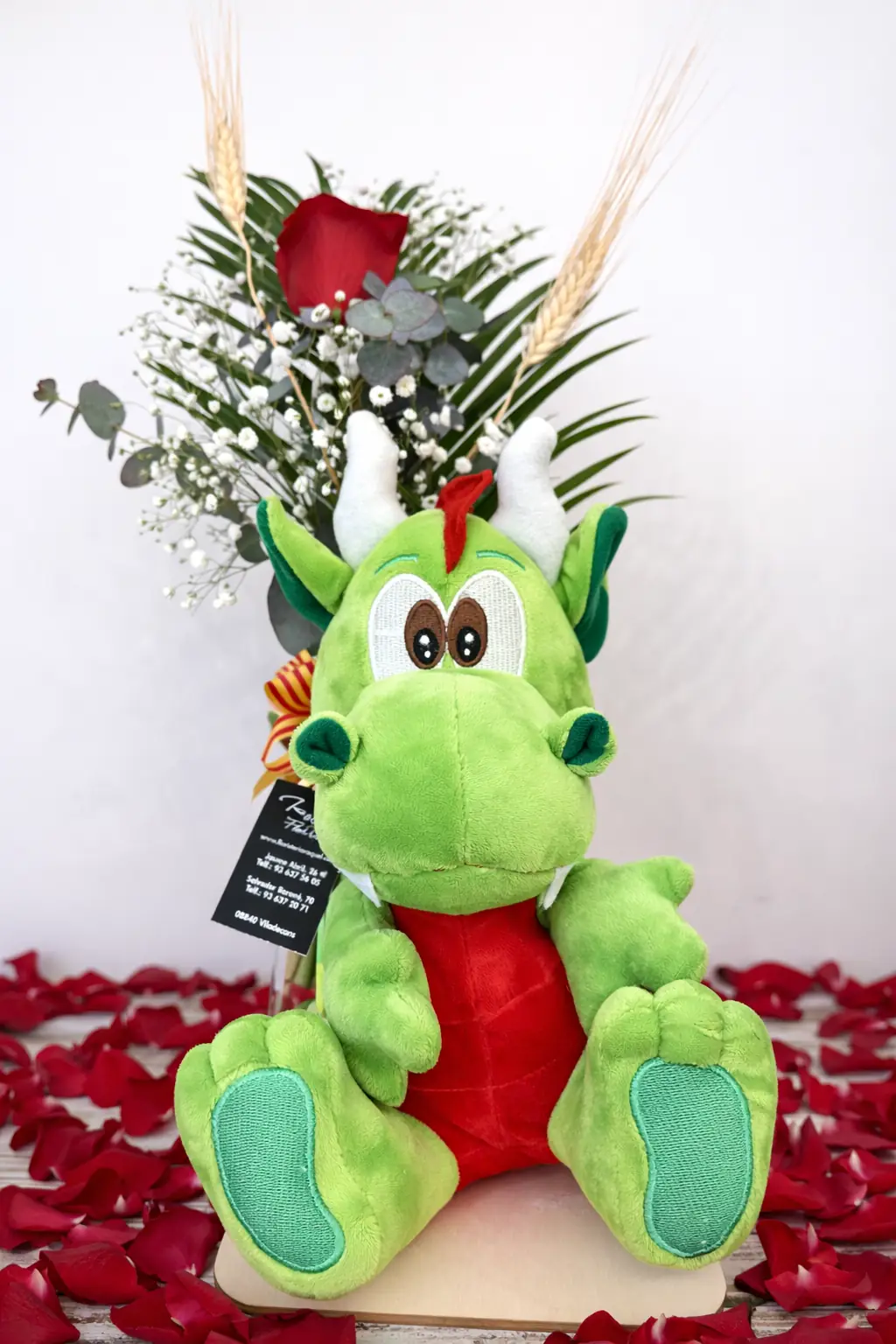 Rosa Roja con Dragón de Peluche Grande - Floradomicilio