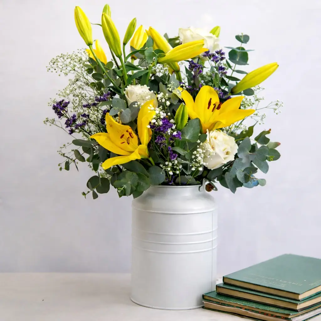 Ramo de Rosas Blancas y Lilium