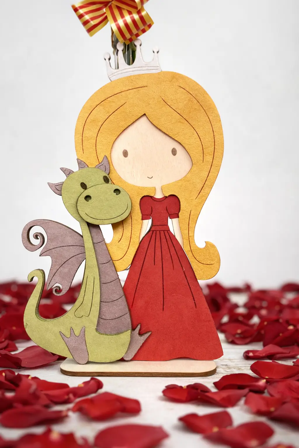 Rosa Roja con Princesa y Dragón - Vista 2