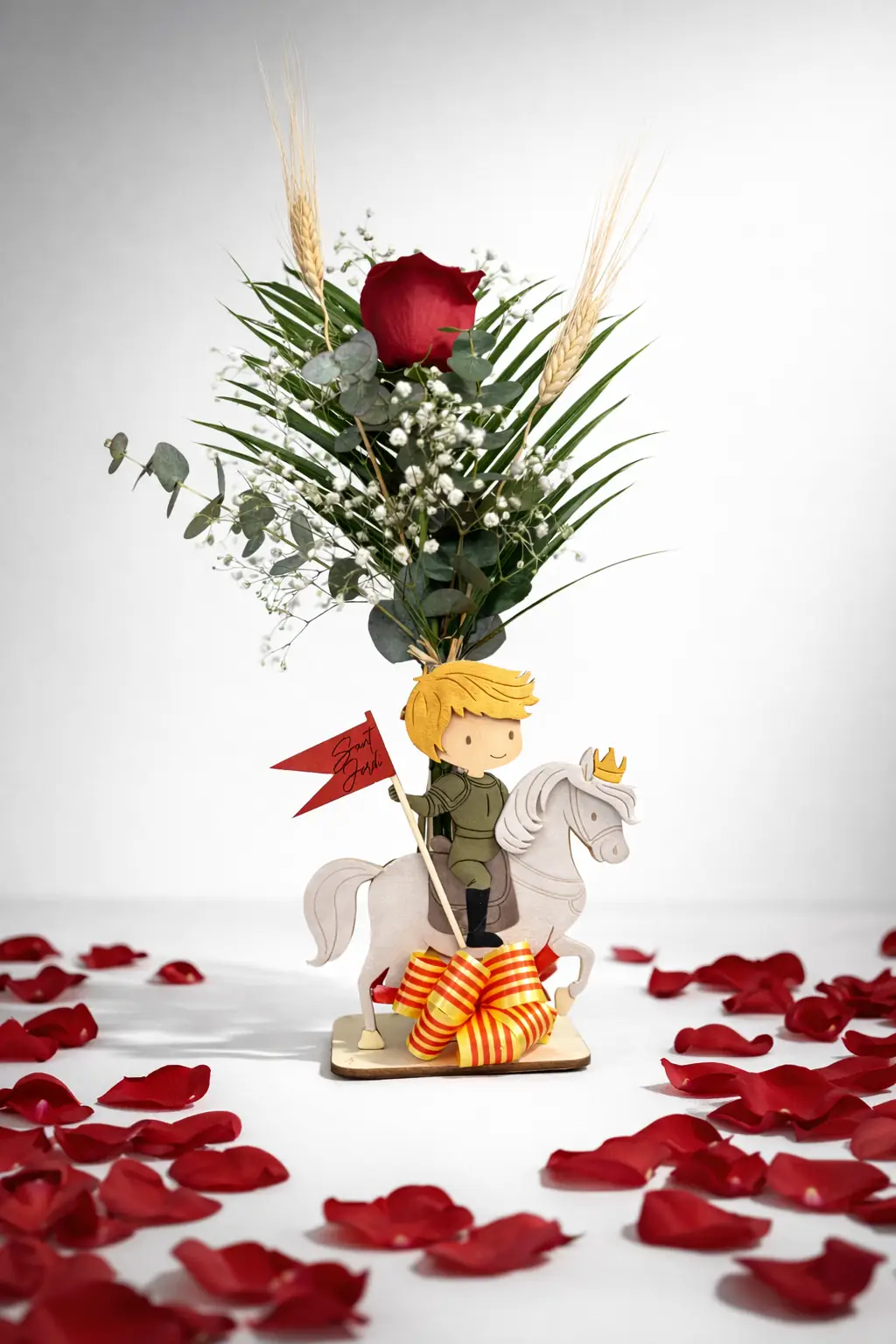 Rosa Roja con Caballero a Caballo