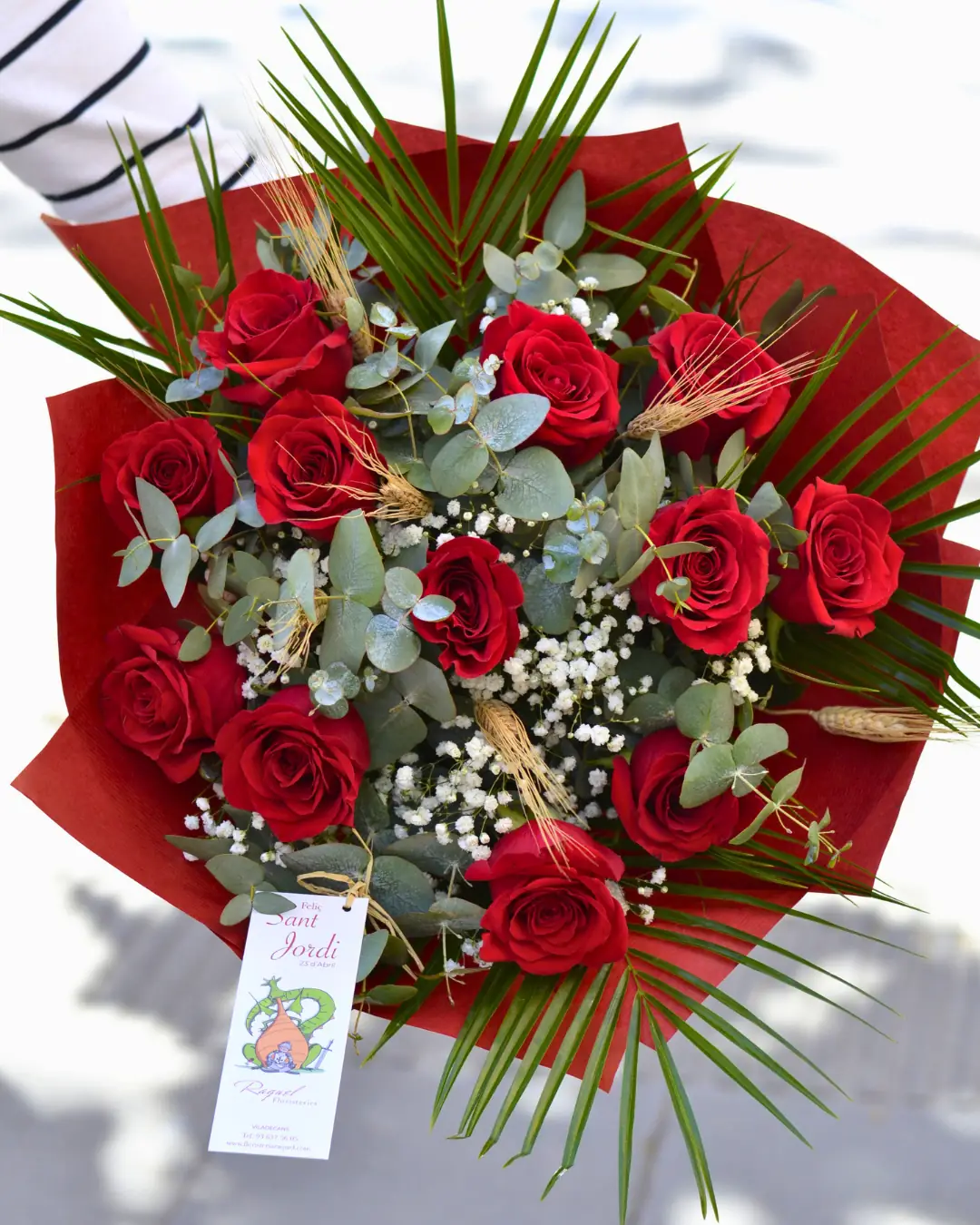 Ramo de 12 Rosas Rojas Sant Jordi - Floradomicilio