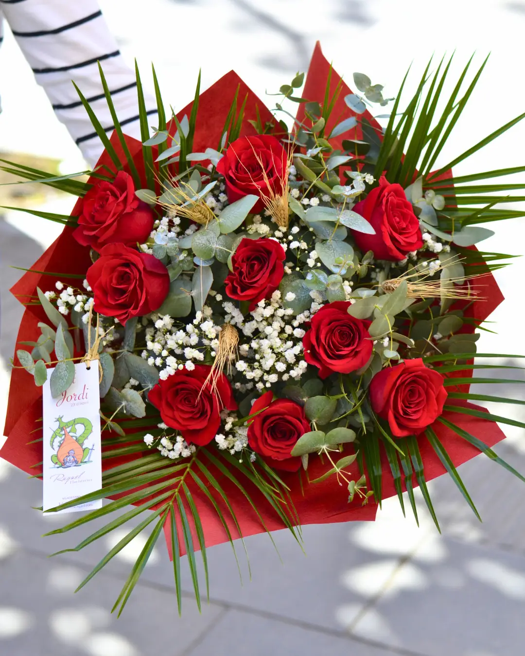 Ramo de 9 Rosas Rojas Sant Jordi - Floradomicilio