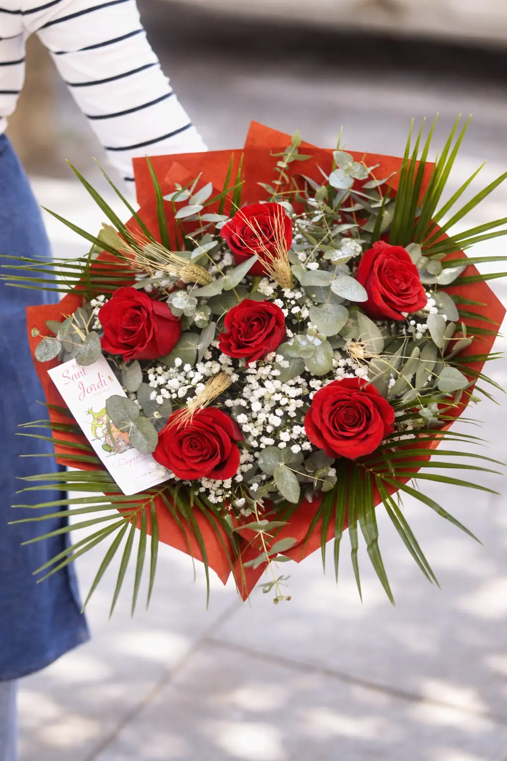 Ramo de 6 Rosas Rojas Sant Jordi