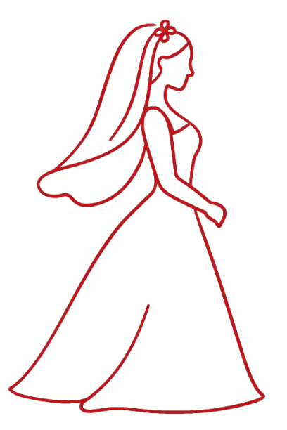 Elegante pareja de novios con decoración floral exclusiva